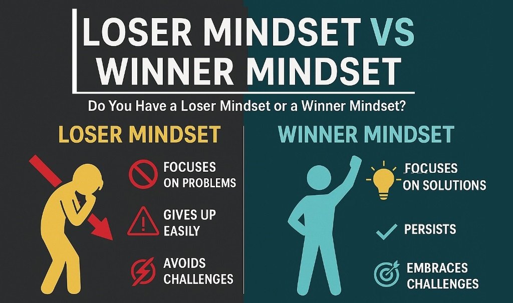 Loser Mindset vs Winner Mindset: Do You Have a Loser Mindset or a Winner Mindset? Everything begins in the mind. Before any success happens in your life, it starts with a shift in thinking