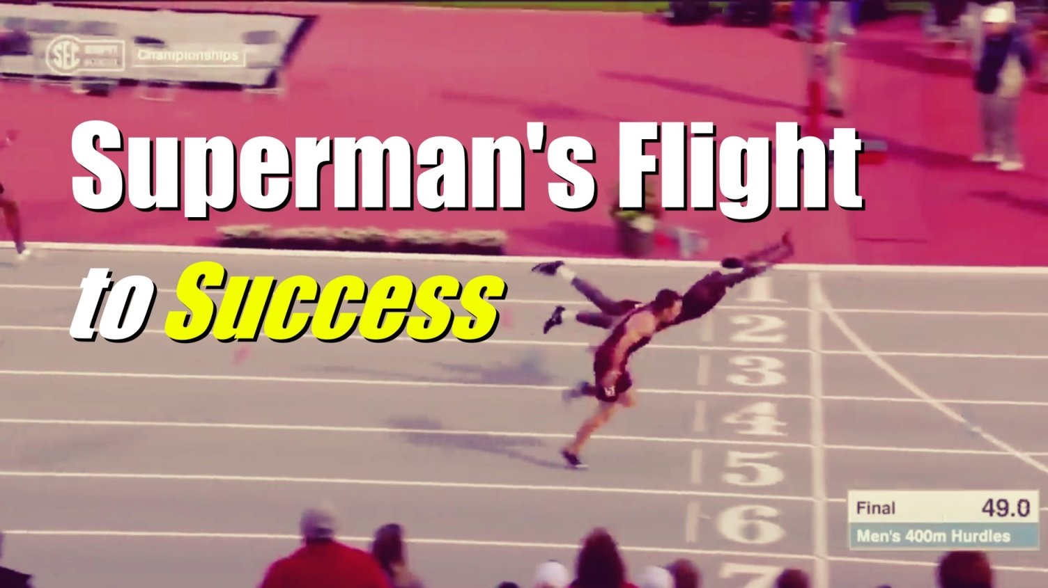 Superman's Flight to Success: American athlete Infinite Tucker managed to cross the finish line in an athletics championship by flying like Superman.